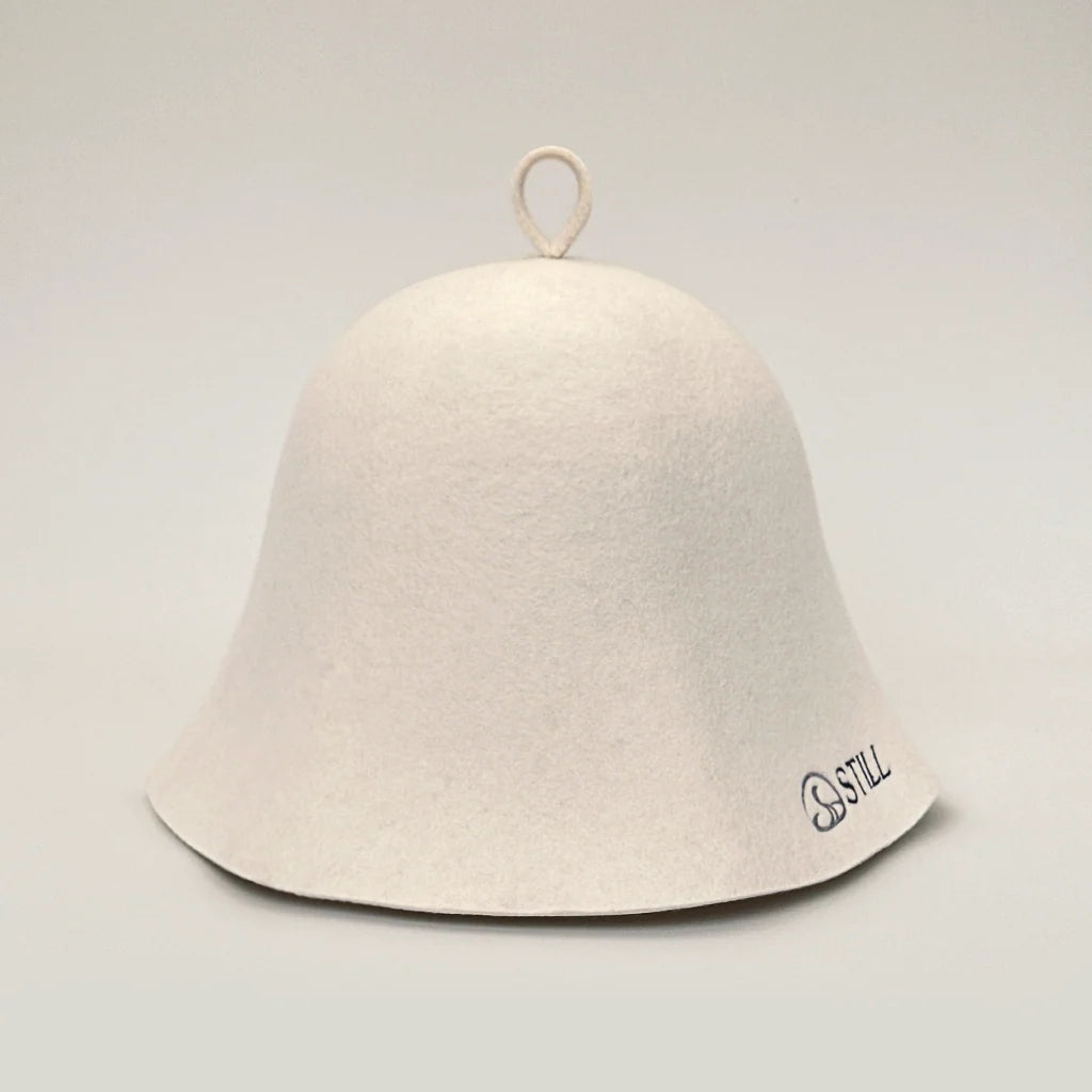 Tulip merino wool sauna hat with a softly flared silhouette